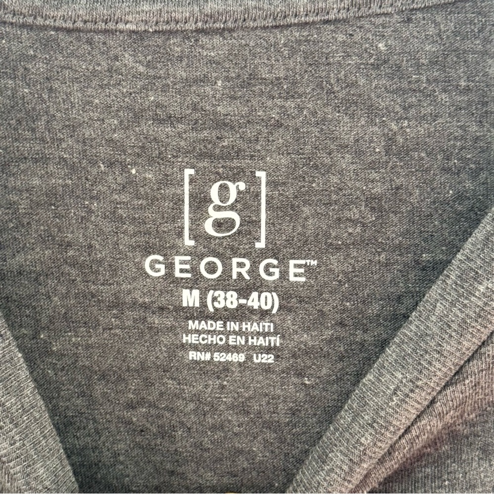 George Men’s Crew Neck T-Shirt Size Medium M 38-40 Charcoal Gray NWT Wicking - Picture 4 of 7